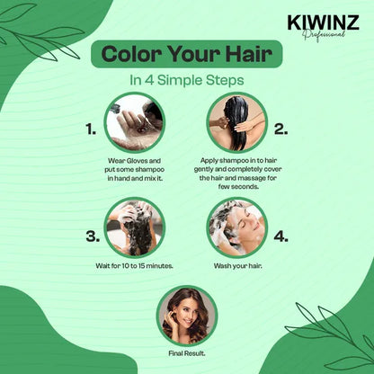 Kiwinz Hair Color Shampoo Natural Black 200ml Argan Oil Extract