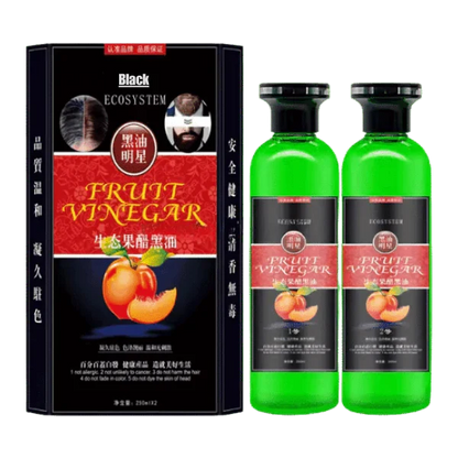 Natural Fruit Vineger Black Gel Hair Color | Natural Hair Dye for Men & Women | No Ammonia & No PPD, Long-Lasting, Gentle on Scalp | 100% Gray Hair Coverage
