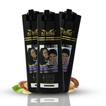 Kiwinz Hair Color Shampoo Natural Black 200ml Argan Oil Extract